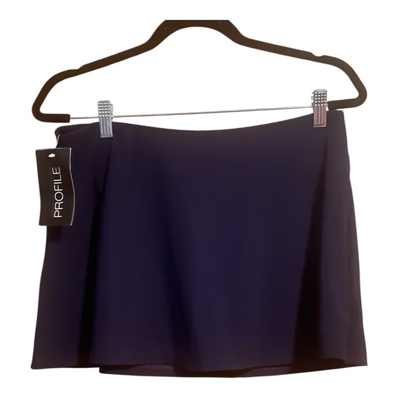 Profile By‎ Gottex Blue Asymmetrical Skater Mini Skirt - Picture 1 of 7